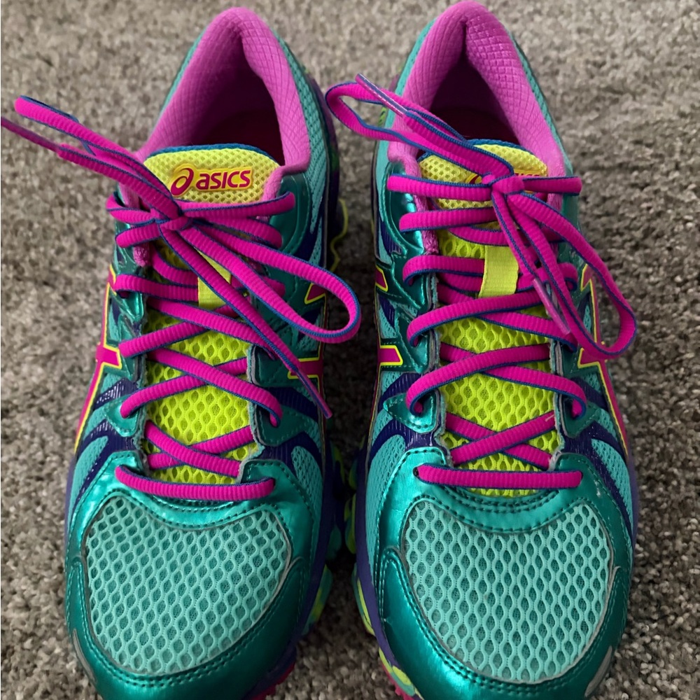 Asics Women's Vibrant Teal and Magenta Athletic Shoes